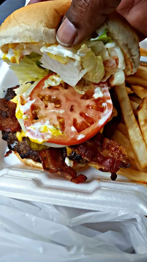 Bacon Cheeseburger with a Side of Fries