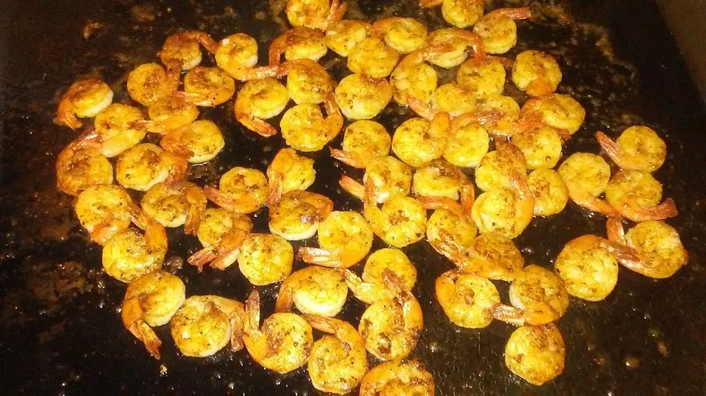 Grilled Shrimp w Rice & House Veggies